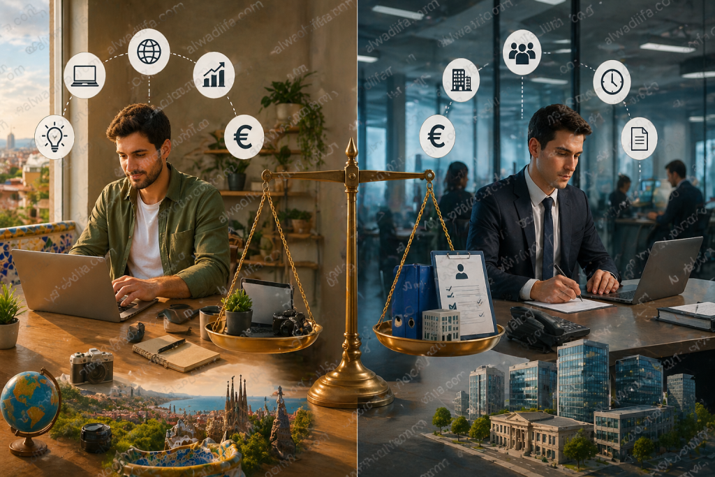 الفرق بين تأشيرة العمل الحر وعقد العمل