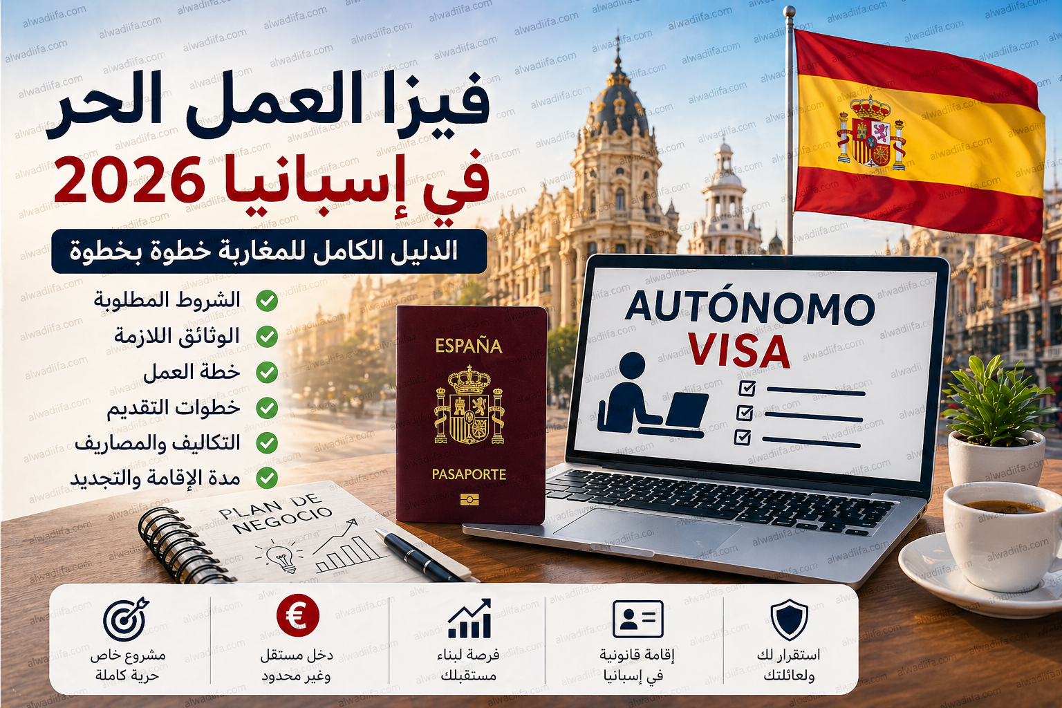 فيزا العمل الحر في إسبانيا 2026: الشروط والتكلفة وطريقة التقديم